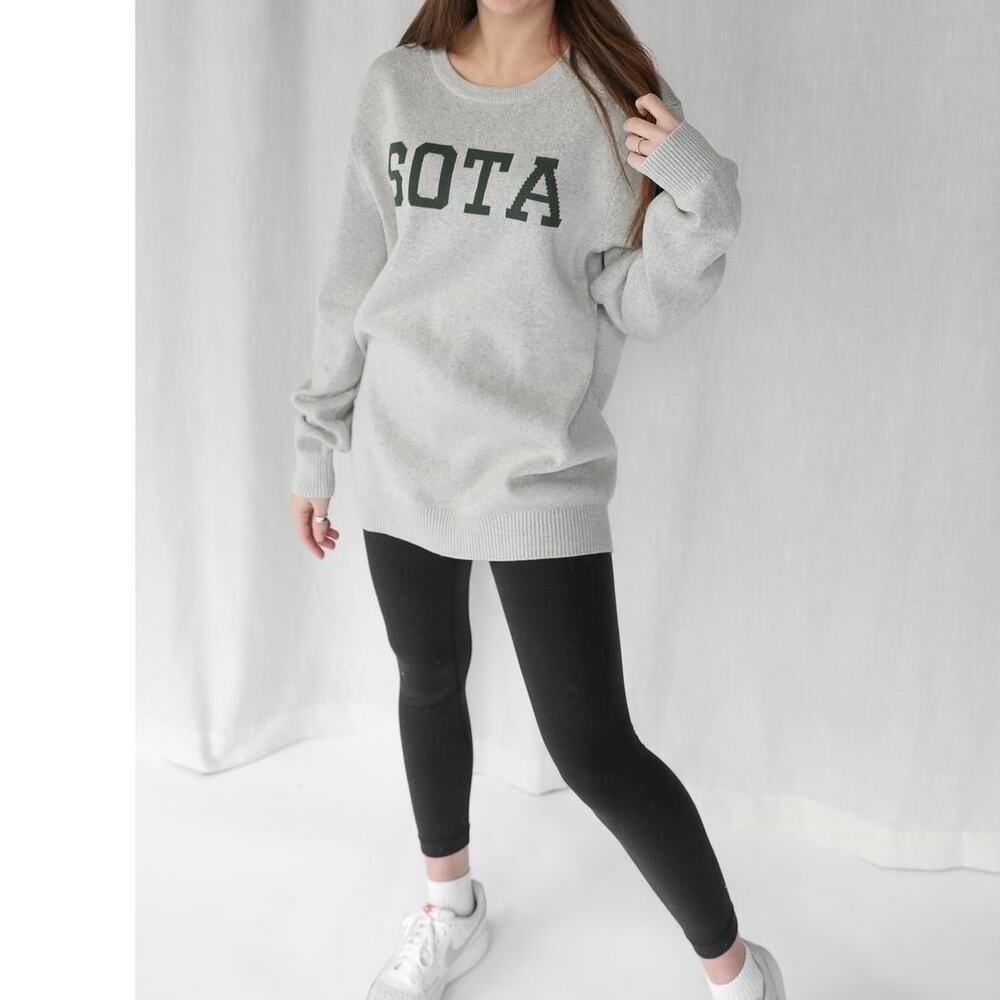 Sota Clothing Co Minnesota Caribou Run Sweater Top Gray Green Cotton Unisex XXL